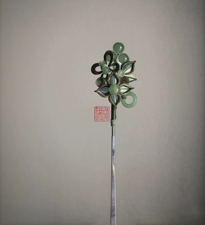 Green Bespoke Hairpin - Silk Hairpin(Chanhua)