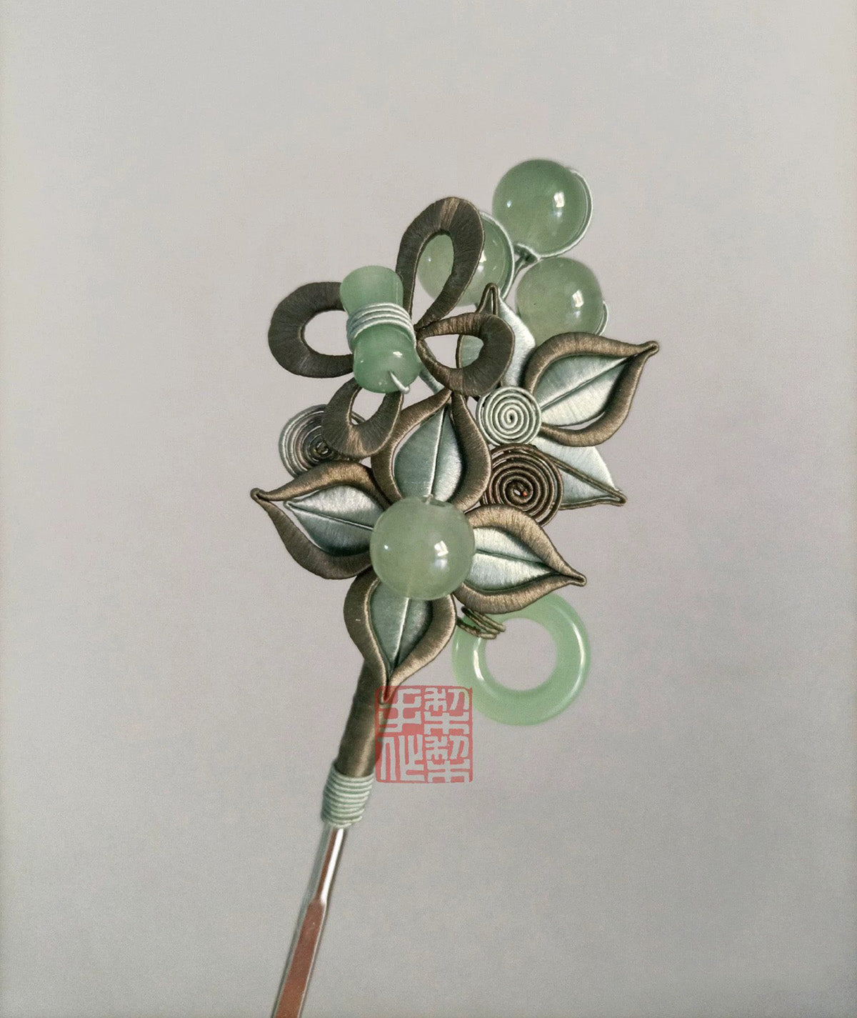 Green Bespoke Hairpin - Silk Hairpin(Chanhua)