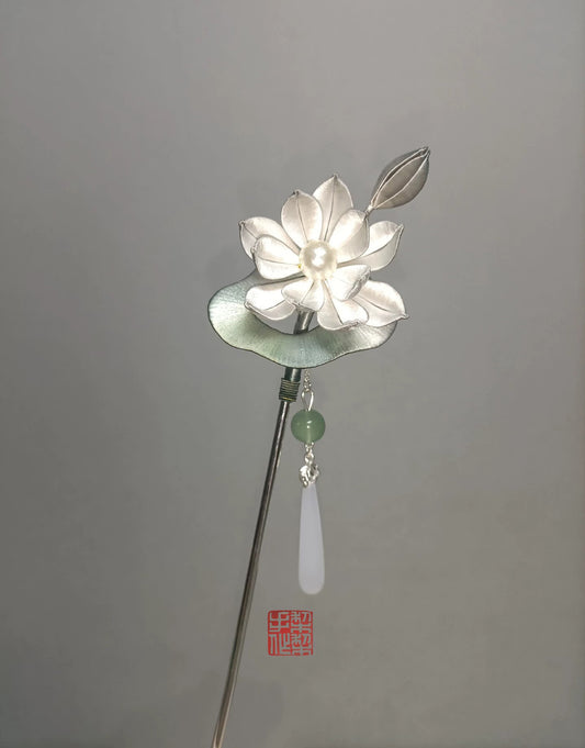 Lotus Bespoke Hairpin - Silk Hairpin(Chanhua)