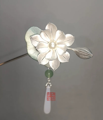 Lotus Bespoke Hairpin - Silk Hairpin(Chanhua)