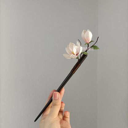 Magnolia Bespoke Hairpin - Silk Hairpin(Chanhua)