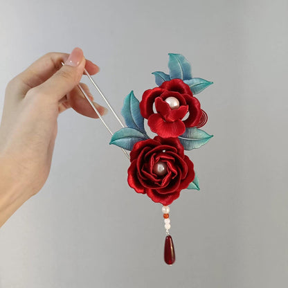 Peony Bespoke Hairpin - Silk Hairpin(Chanhua)