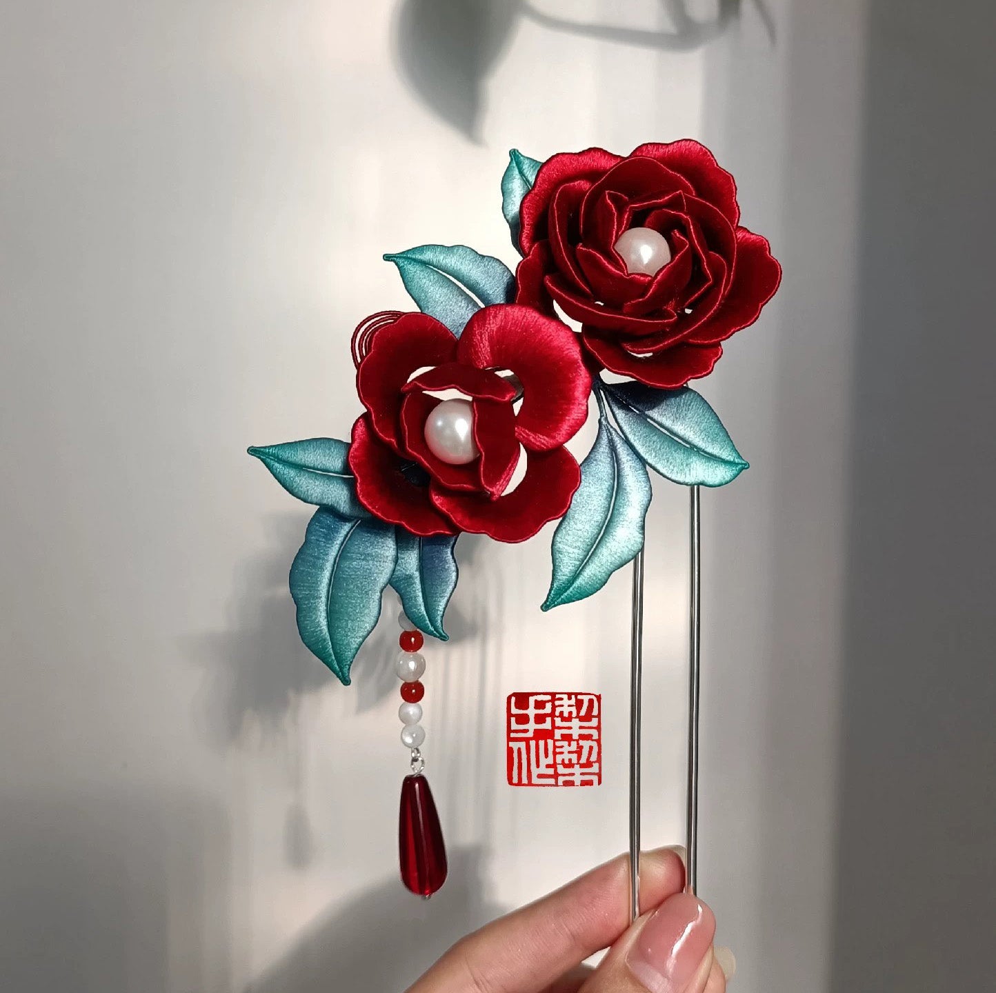 Peony Bespoke Hairpin - Silk Hairpin(Chanhua)