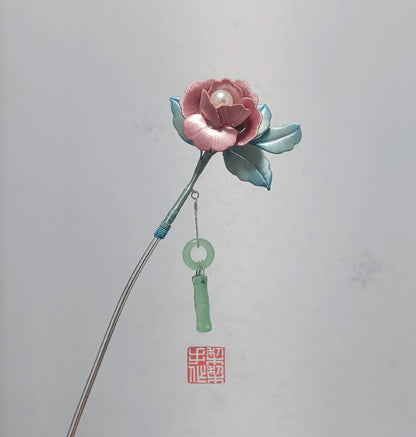 Peony Bespoke Hairpin - Silk Hairpin(Chanhua)