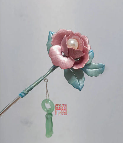 Peony Bespoke Hairpin - Silk Hairpin(Chanhua)