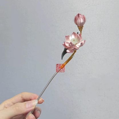 Lotus Bespoke Hairpin - Silk Hairpin(Chanhua)