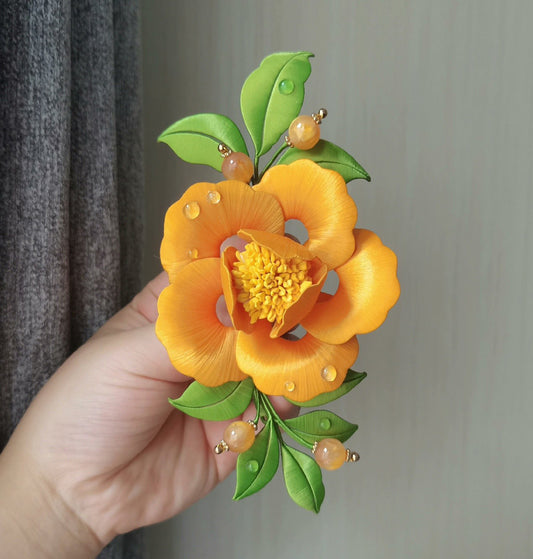 Peony Bespoke Hairpin - Silk Hairpin(Chanhua)