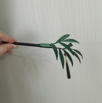 Bamboo Leaf Handmade Hairpin - Silk Hairpin(Chanhua)