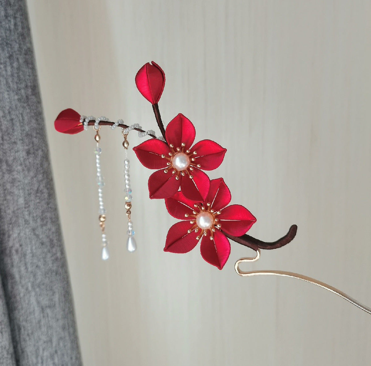 Plum Blossom Handmade Hairpin - Silk Hairpin(Chanhua)