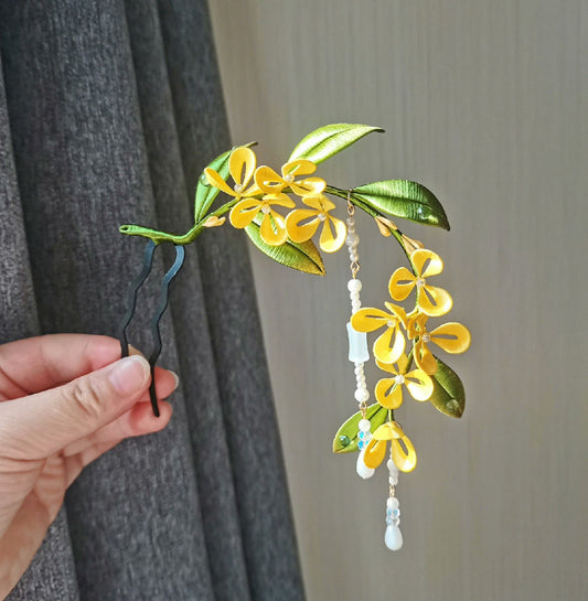 Laurel Bespoke Hairpin - Silk Hairpin(Chanhua)