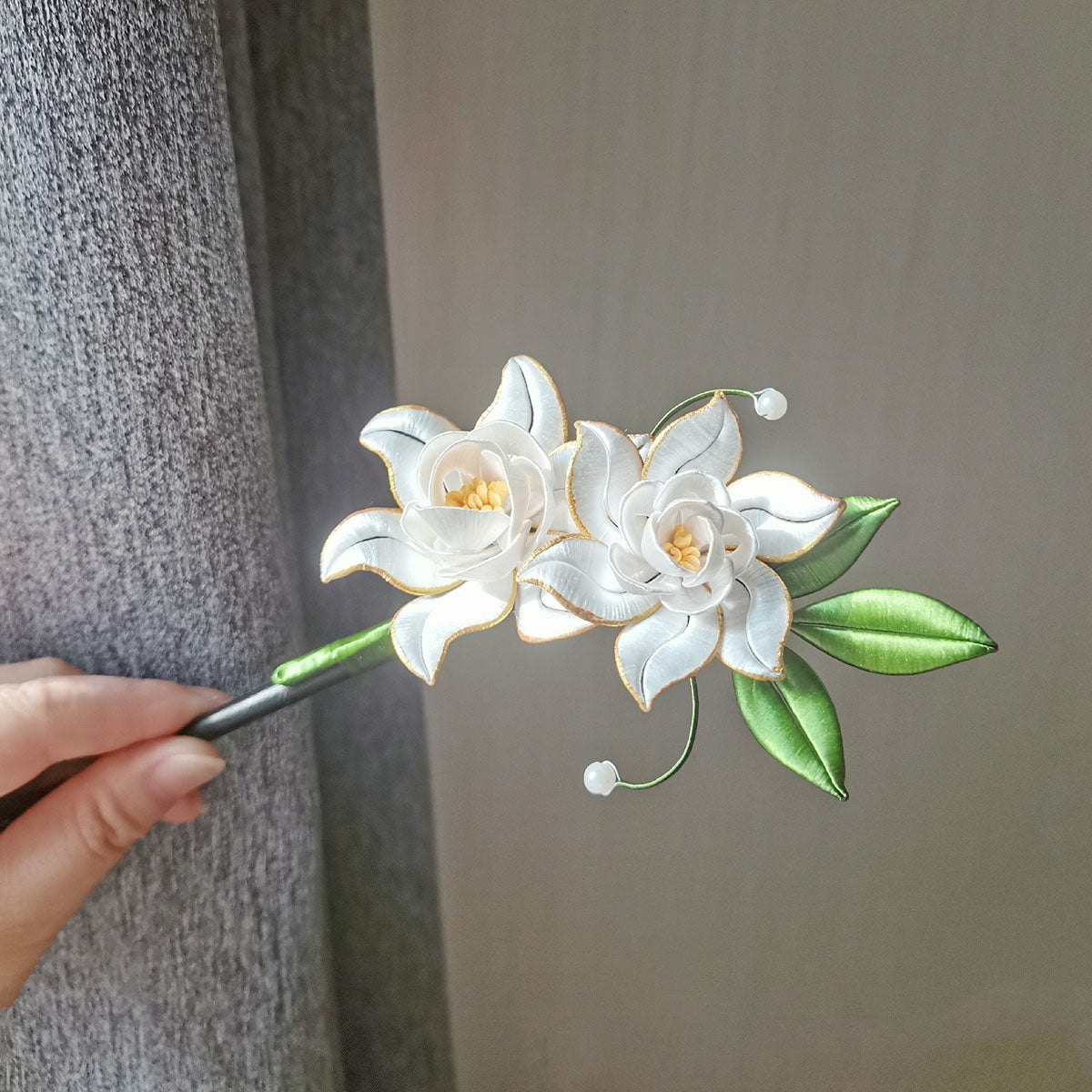 Gardenia Bespoke Hairpin - Silk Hairpin(Chanhua)