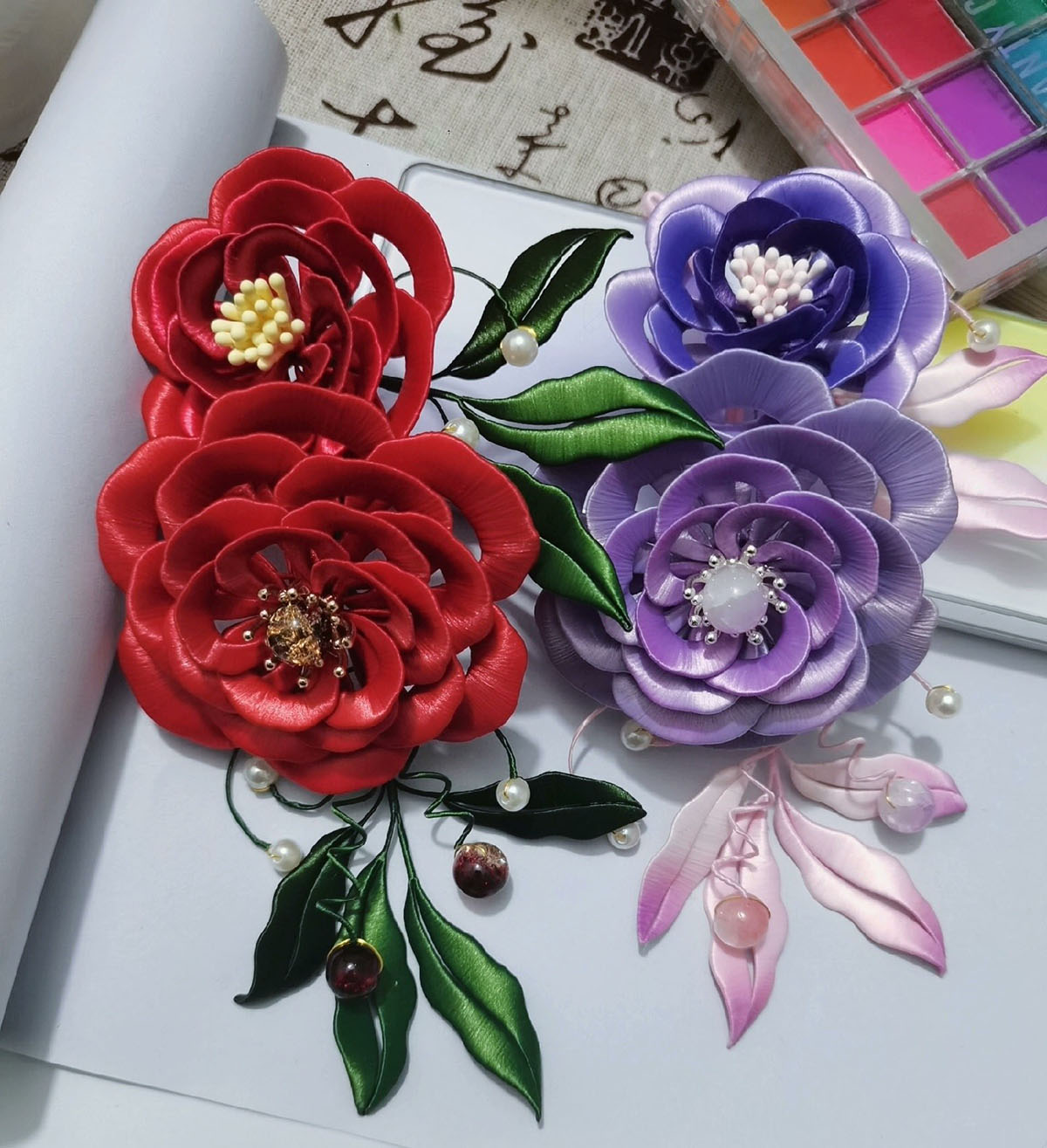 Peony Bespoke Hairpin - Silk Hairpin(Chanhua)