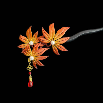 Maple Leaves Bespoke Hairpin - Silk Hairpin(Chanhua)