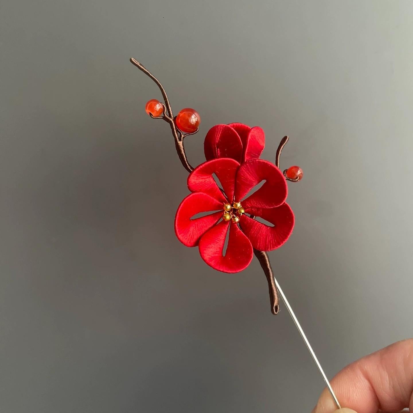 Plum Blossom Handmade Brooch - Silk Brooch(Chanhua)