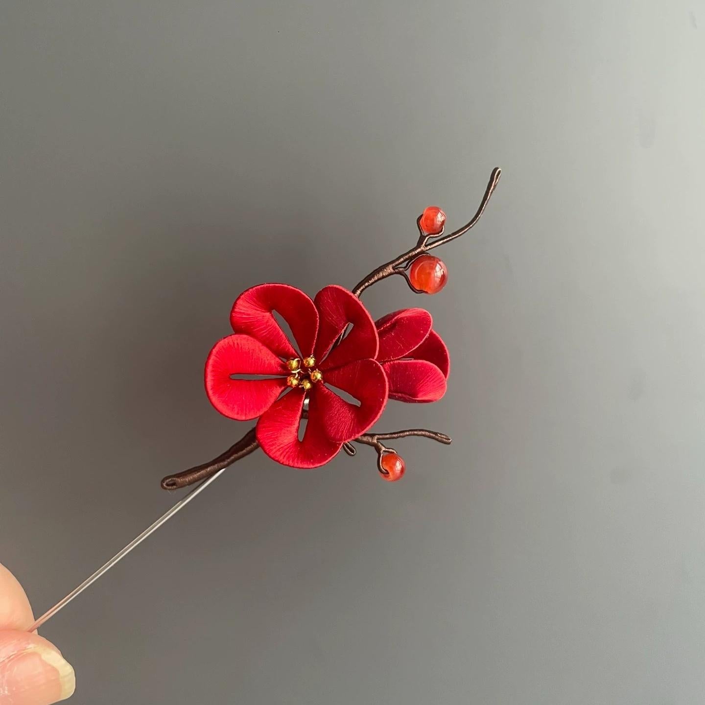 Plum Blossom Handmade Brooch - Silk Brooch(Chanhua)