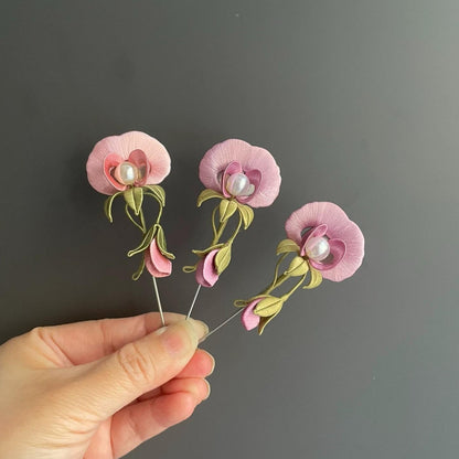 Pea Flower Handmade Brooch - Silk Brooch(Chanhua)