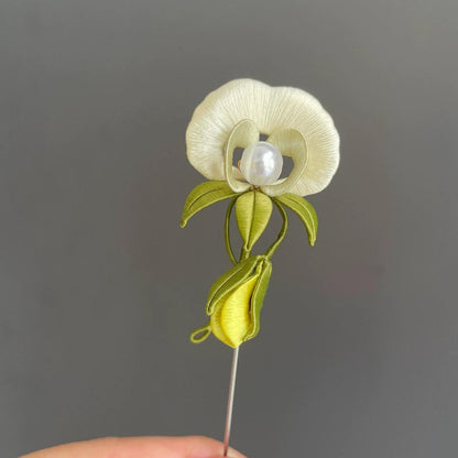 Pea Flower Handmade Brooch - Silk Brooch(Chanhua)