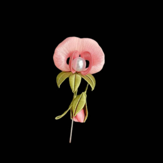 Pea Flower Handmade Brooch - Silk Brooch(Chanhua)