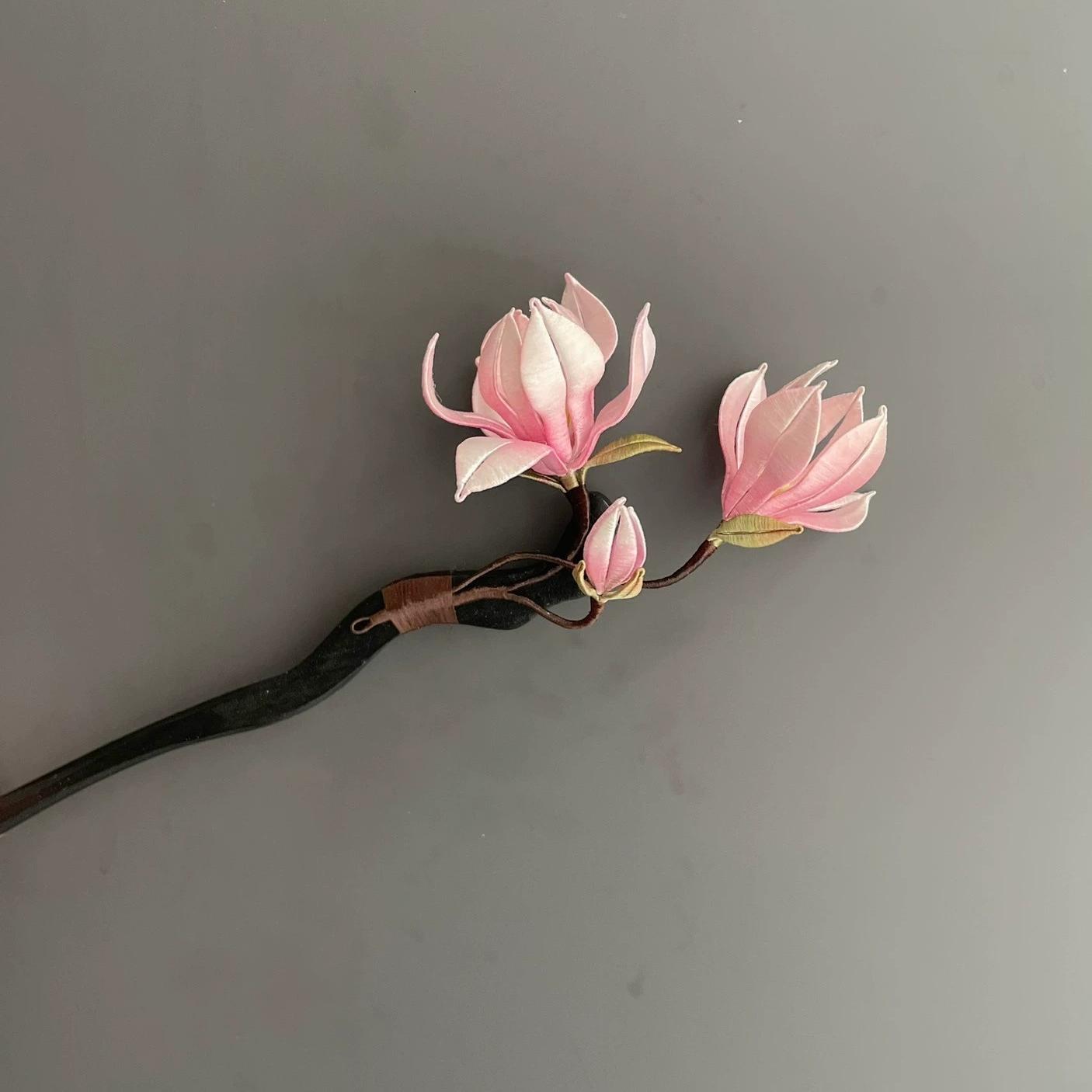 Magnolia Bespoke Hairpin - Silk Hairpin(Chanhua)