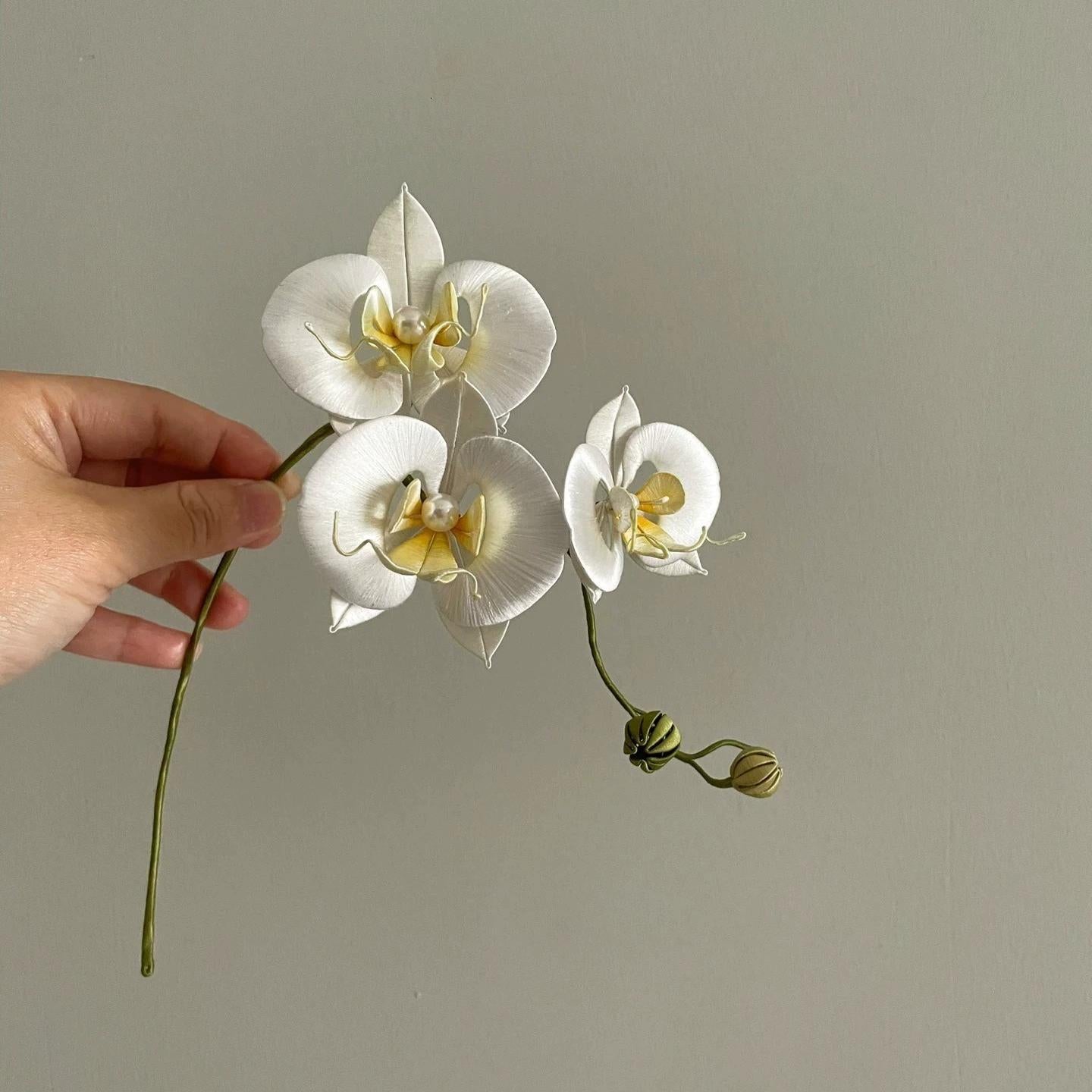 Moth Orchid Bespoke Hairpin - Silk Hairpin(Chanhua)