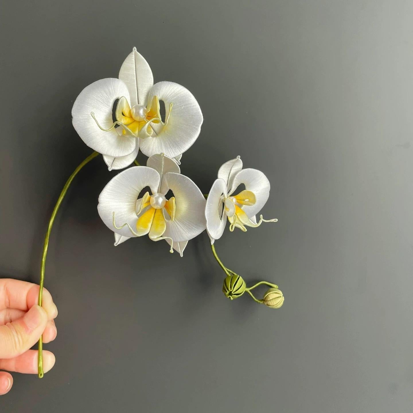 Moth Orchid Bespoke Hairpin - Silk Hairpin(Chanhua)