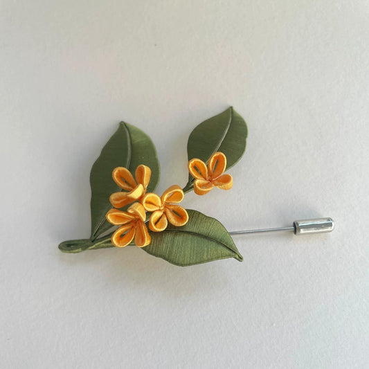 Laurel Handmade Brooch - Silk Brooch(Chanhua)