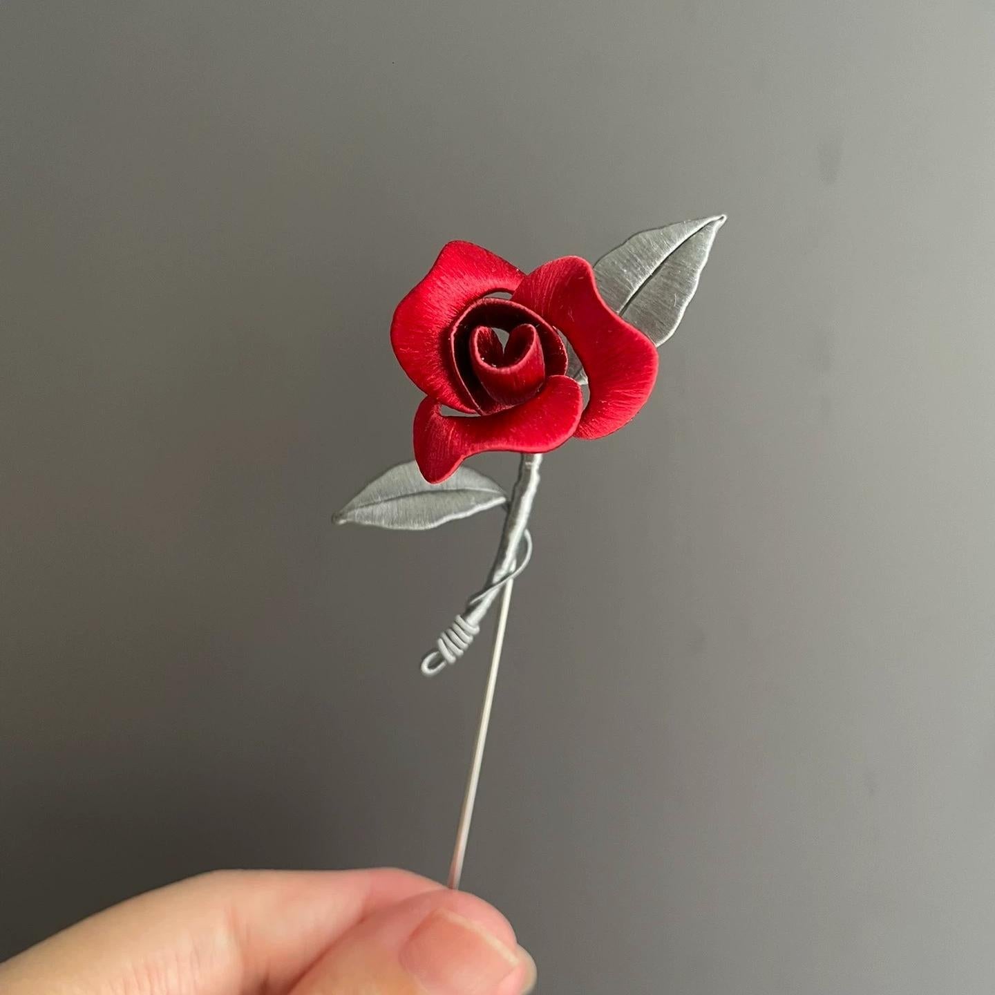 Rose Handmade Brooch - Silk Brooch(Chanhua)