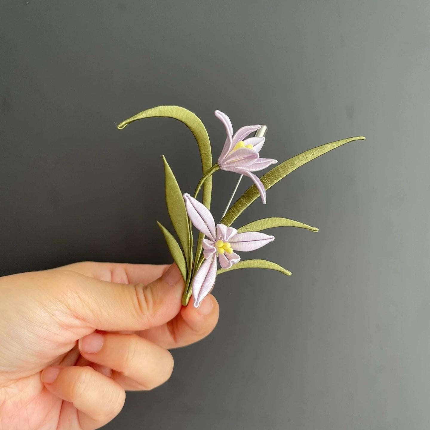 Orchid Handmade Brooch - Silk Brooch(Chanhua)