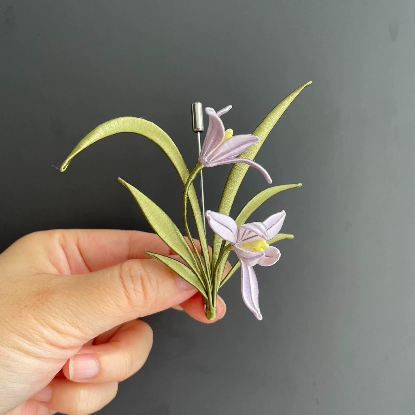 Orchid Handmade Brooch - Silk Brooch(Chanhua)