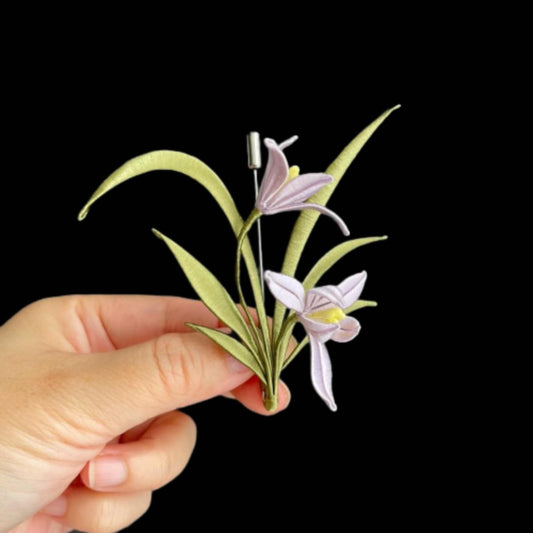 Orchid Handmade Brooch - Silk Brooch(Chanhua)