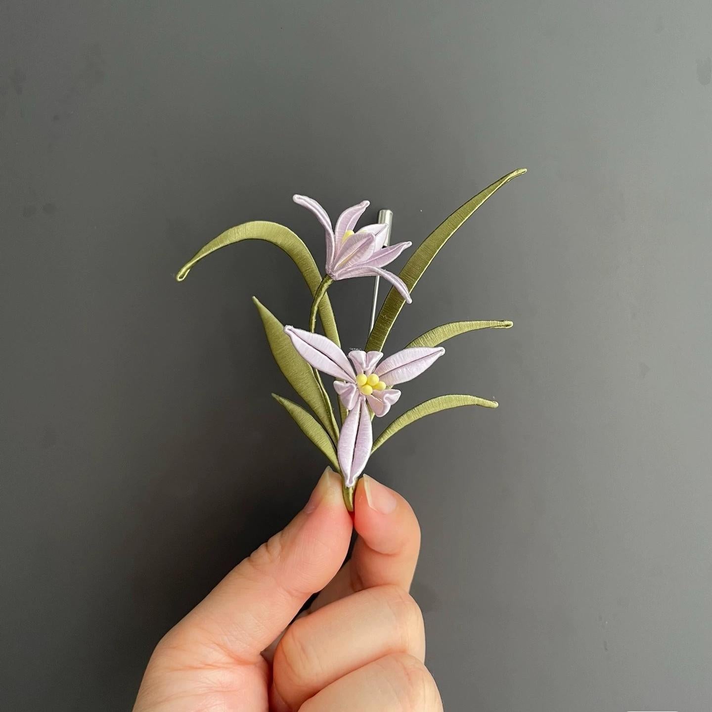 Orchid Handmade Brooch - Silk Brooch(Chanhua)