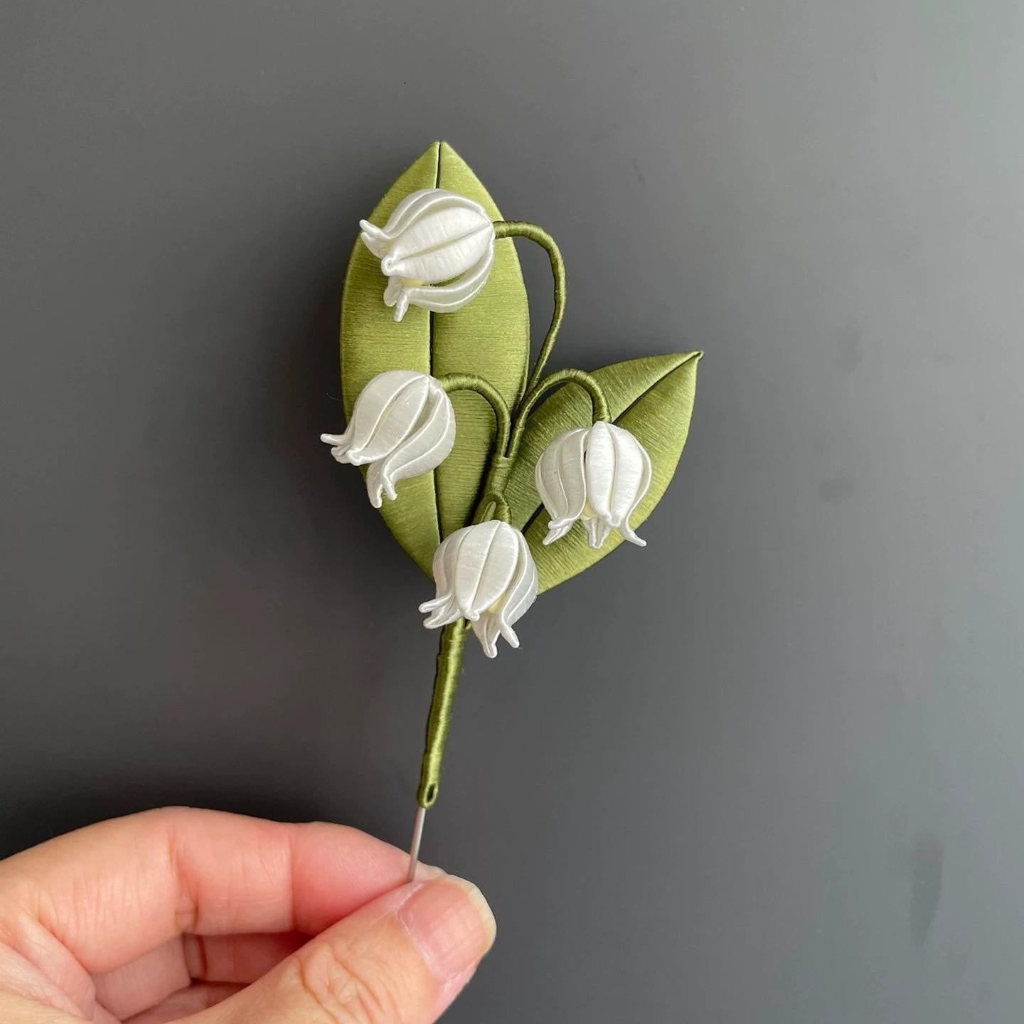 Lily Of The Valley  Bespoke Brooch - Silk Brooch(Chanhua)