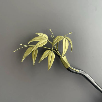 Bamboo Leaf Handmade Hairpin - Silk Hairpin(Chanhua)