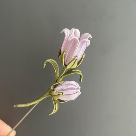 Campanula Handmade Brooch - Silk Brooch(Chanhua)