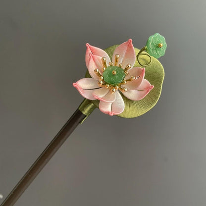 Lotus Handmade Hairpin - Silk Hairpin(Chanhua)