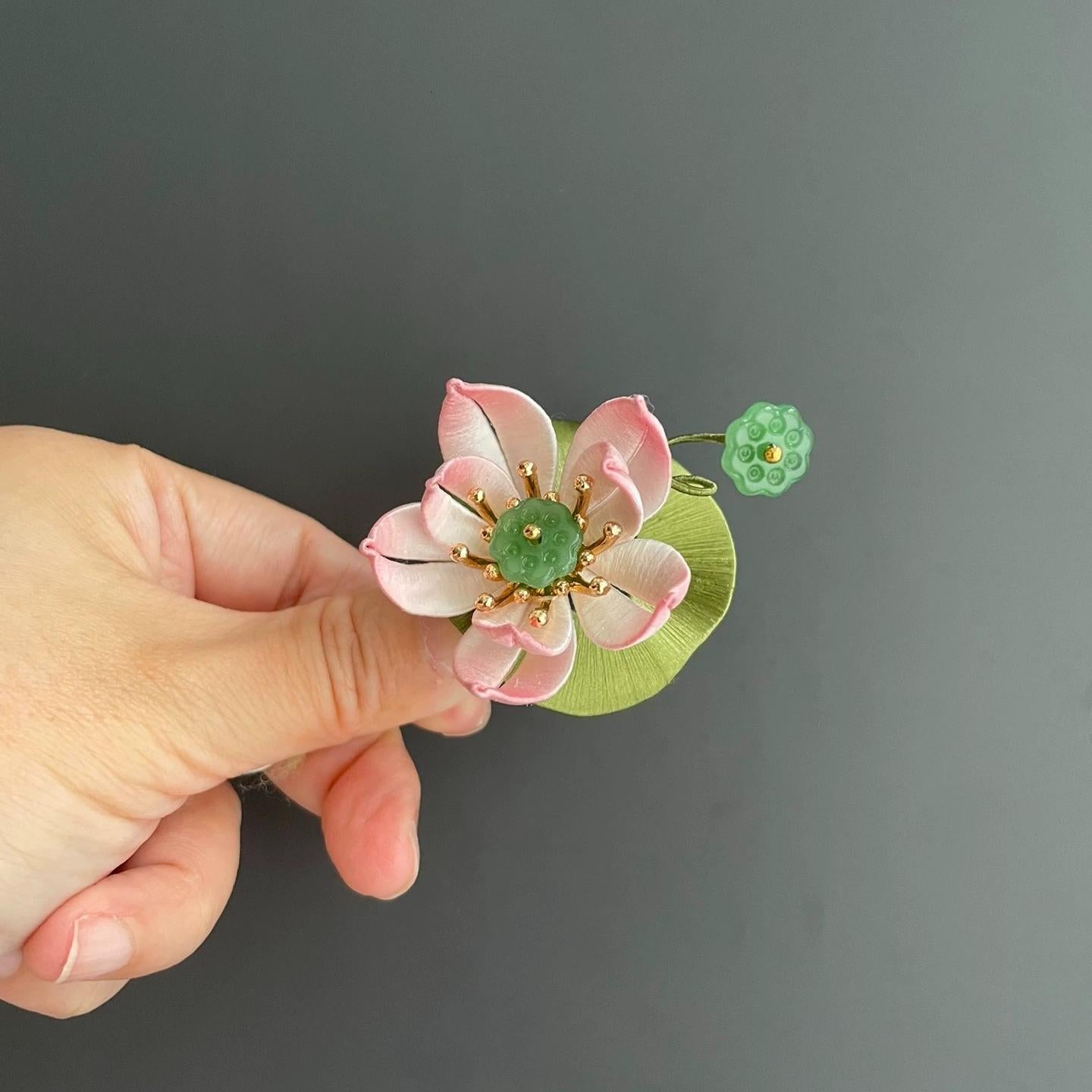 Lotus Handmade Hairpin - Silk Hairpin(Chanhua)