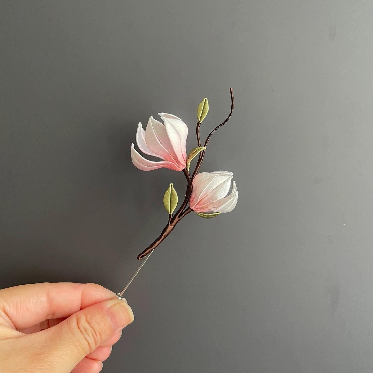 Magnolia Bespoke Hairpin - Silk Hairpin(Chanhua)