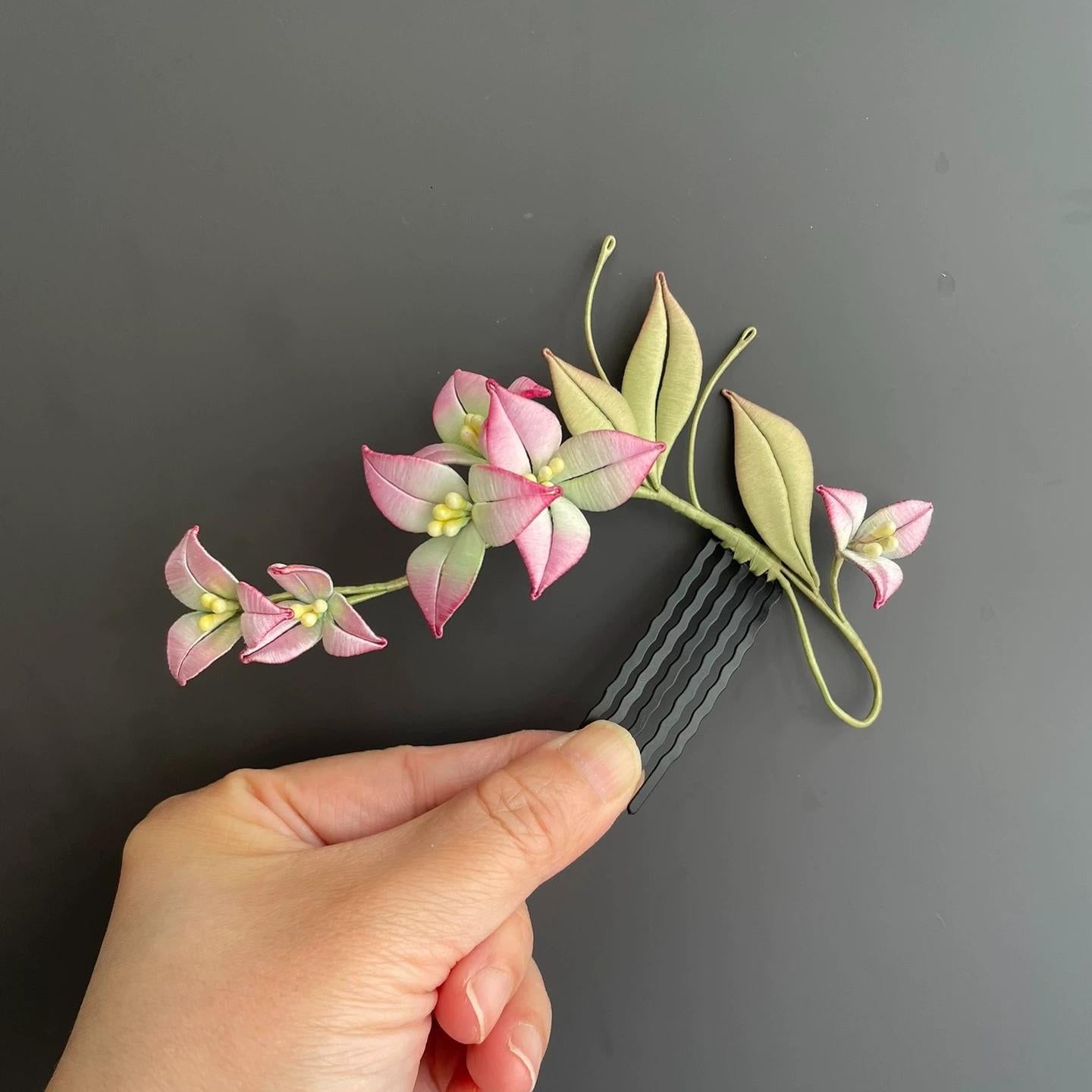 Triangle Plum Handmade Hairpin - Silk Hairpin(Chanhua)