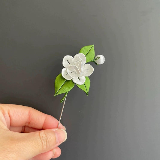 Jasmine Handmade Brooch - Silk Brooch(Chanhua)