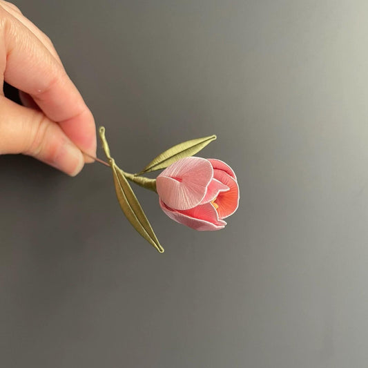 Tulip Handmade Brooch - Silk Brooch(Chanhua)