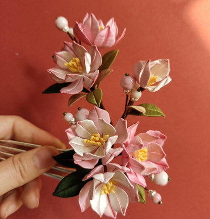 Haitang Bespoke Hairpin - Silk Hairpin(Chanhua)