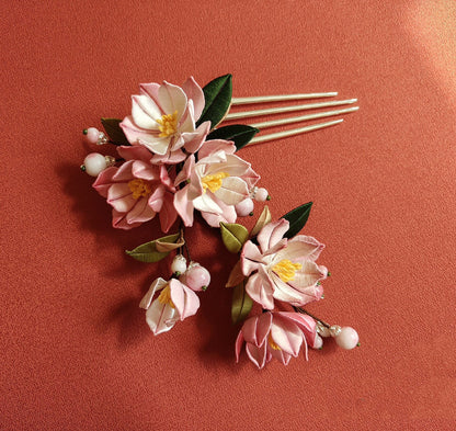 Haitang Bespoke Hairpin - Silk Hairpin(Chanhua)