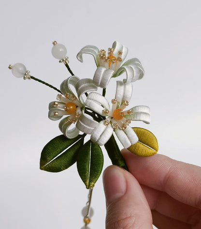 Orange Blossom Bespoke Hairpin - Silk Hairpin(Chanhua)