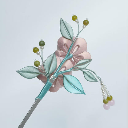 Pink Flower Bespoke Hairpin - Silk Hairpin(Chanhua)