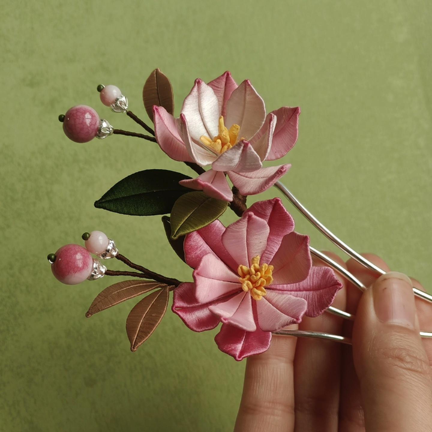 Haitang Handmade Hairpin - Silk Hairpin(Chanhua)