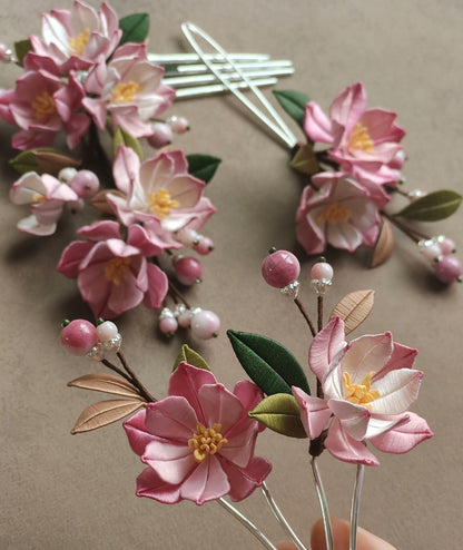 Haitang Handmade Hairpin - Silk Hairpin(Chanhua)