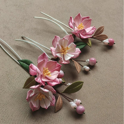 Haitang Handmade Hairpin - Silk Hairpin(Chanhua)