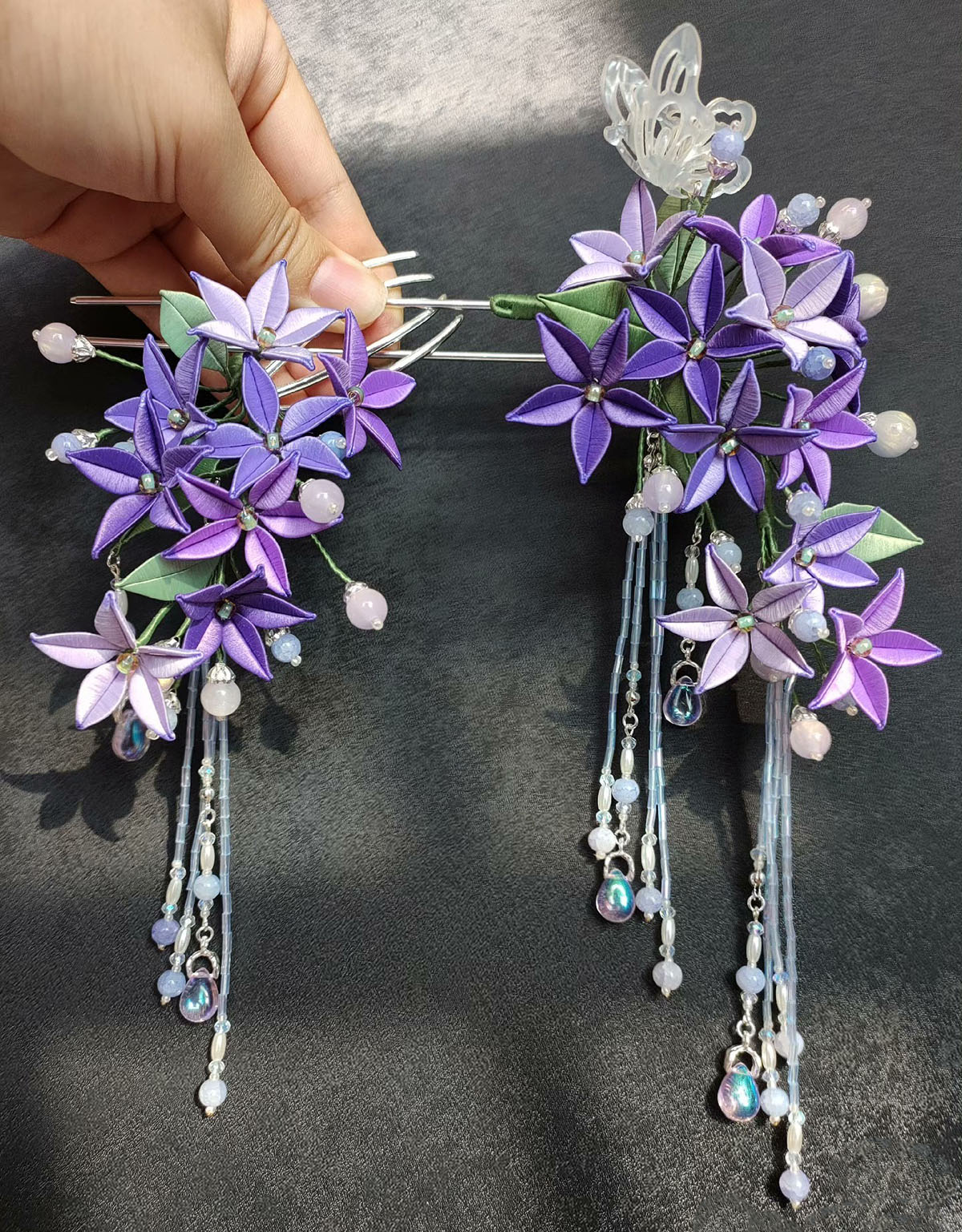 Purple Bespoke Hairpin - Silk Hairpin(Chanhua)