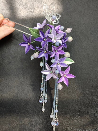 Purple Bespoke Hairpin - Silk Hairpin(Chanhua)