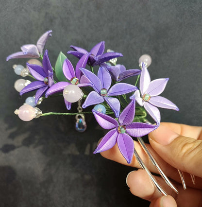 Purple Bespoke Hairpin - Silk Hairpin(Chanhua)